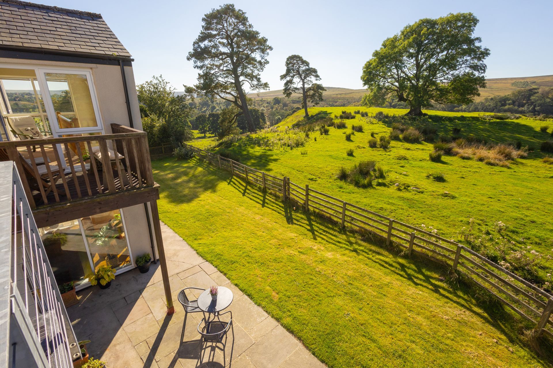 Green fields and open views beside The Library